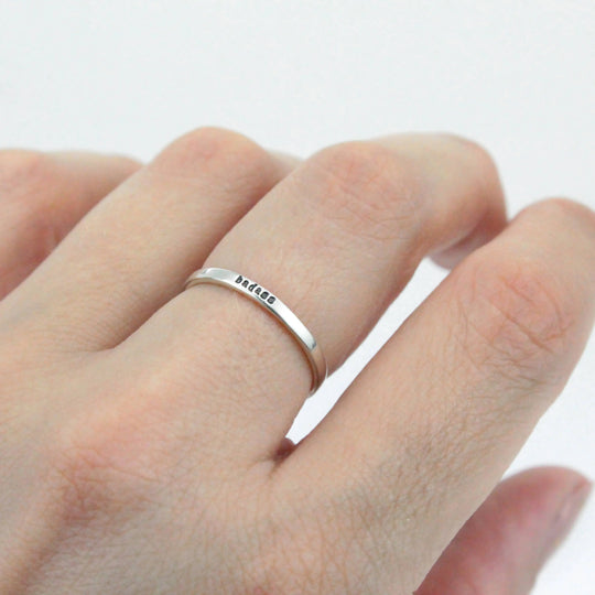 Badass Tiny Message Ring Everthine Jewelry