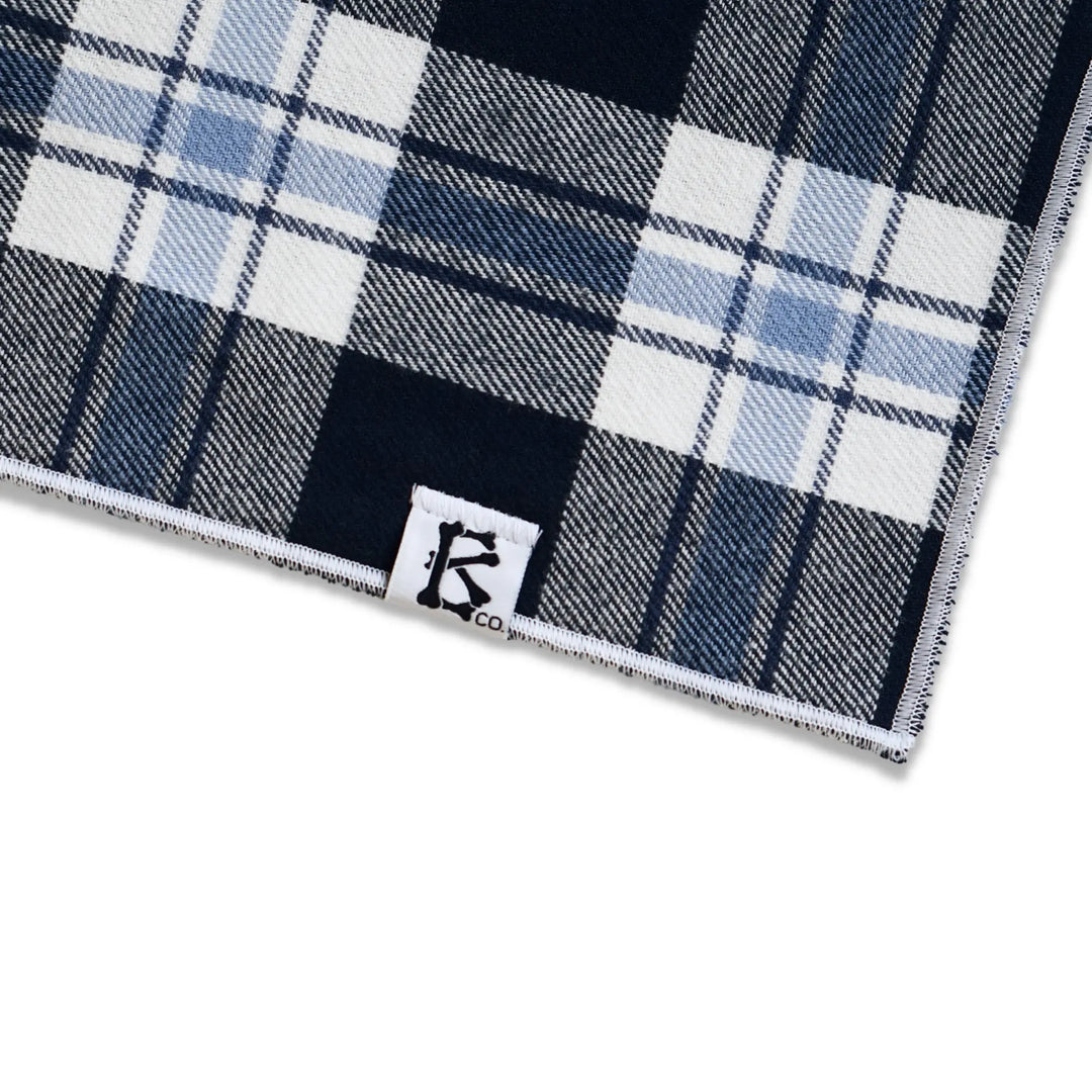 Boneyard Co. "Glacier" Blue and White Plaid Flannel Dog Bandana Boneyard Co.