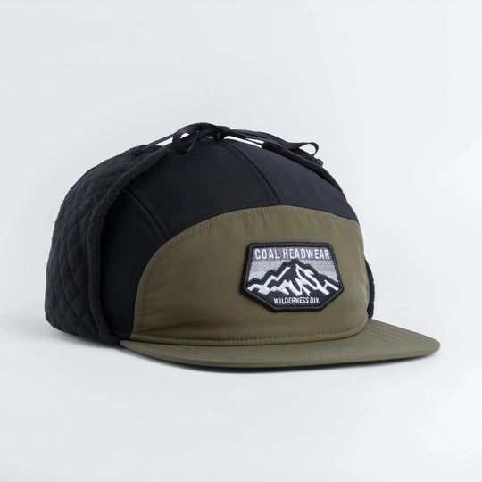 Coal Tracker Flannel Lined 5 Panel Earflap Cap Coal