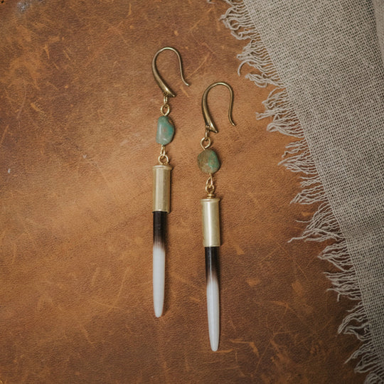 Commonform Yellowstone Beth Dutton Quill Earrings // Turq Hook Variant Commonform