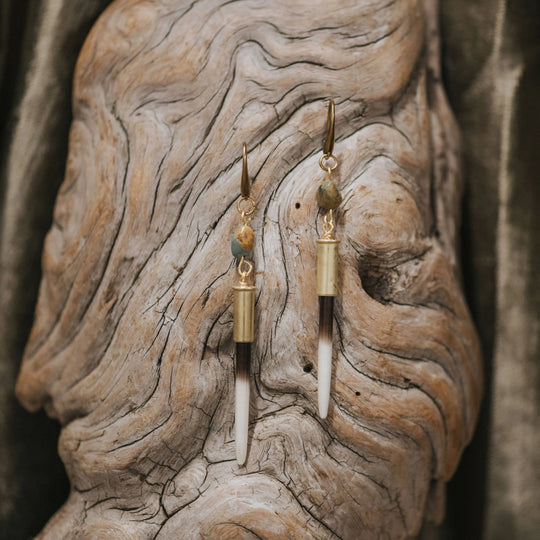 Commonform Yellowstone Beth Dutton Quill Earrings // Turq Hook Variant Commonform
