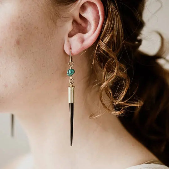 Commonform Yellowstone Beth Dutton Quill Earrings // Turq Hook Variant Commonform