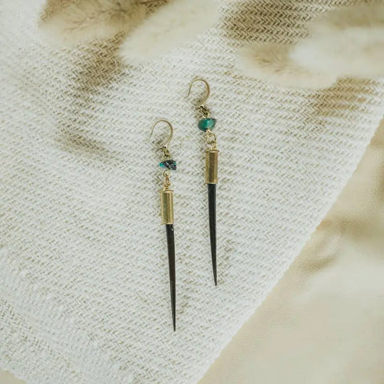 Commonform Yellowstone Beth Dutton Quill Earrings // Turq Hook Variant Commonform