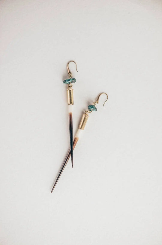 Commonform Yellowstone Beth Dutton Quill Earrings // Turq Hook Variant Commonform