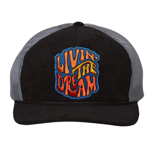 Corduroy Trucker Hat Livin' The Dream Patch Corduroy Hat Spruce Seed LLC
