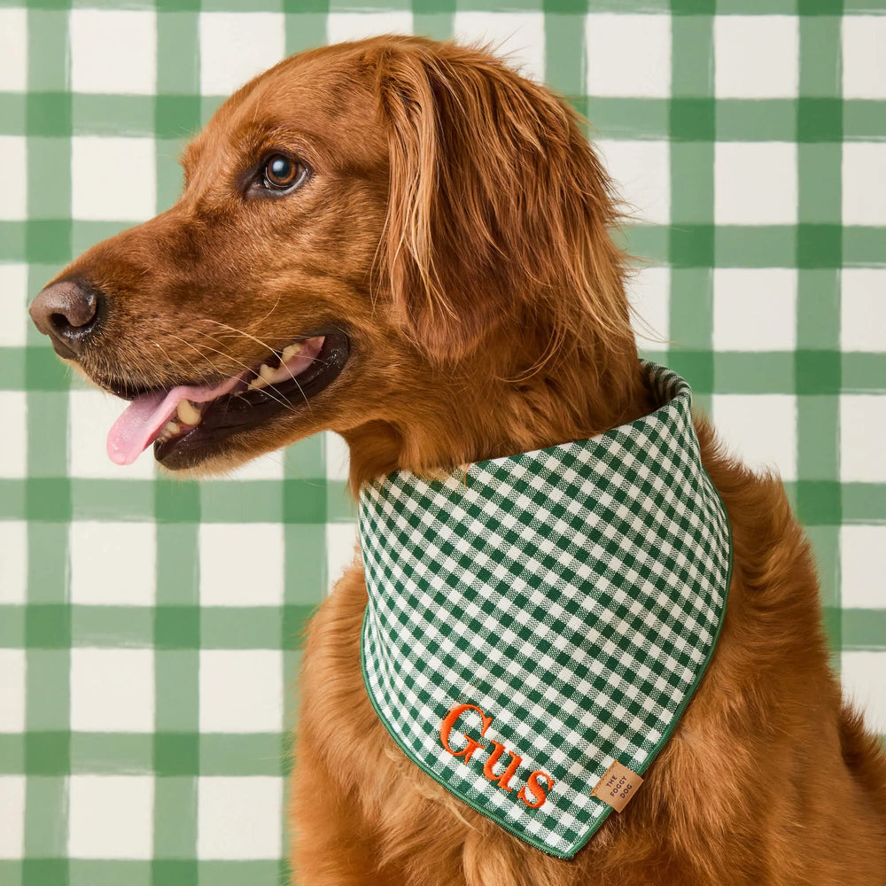 Evergreen Gingham Dog Bandana The Foggy Dog