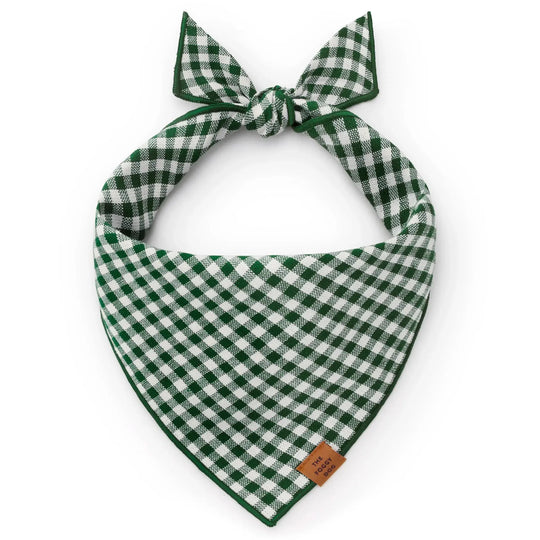 Evergreen Gingham Dog Bandana The Foggy Dog