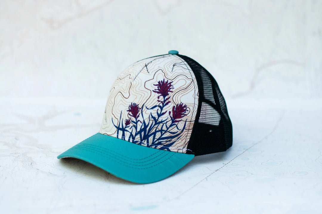 Final Switchback Paintbrush Trucker Hat Final Switchback by Katie Jeanne Reim