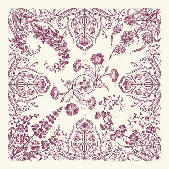 Final Switchback by Katie Jeanne Reim Alpine Wildflowers Premium Discharge Cotton Bandana Final Switchback by Katie Jeanne Reim