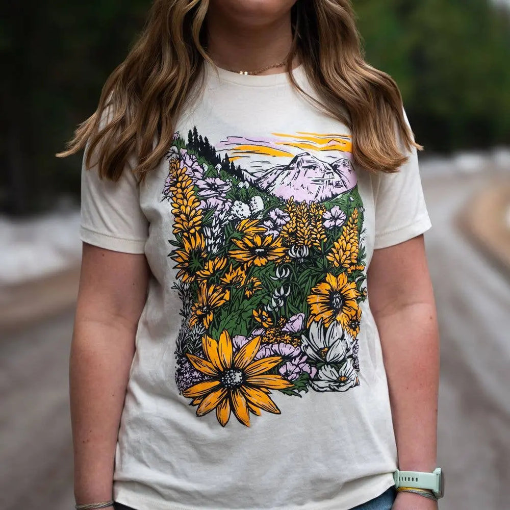 Flower Meadow Ladies Relaxed Tee The Montana Scene