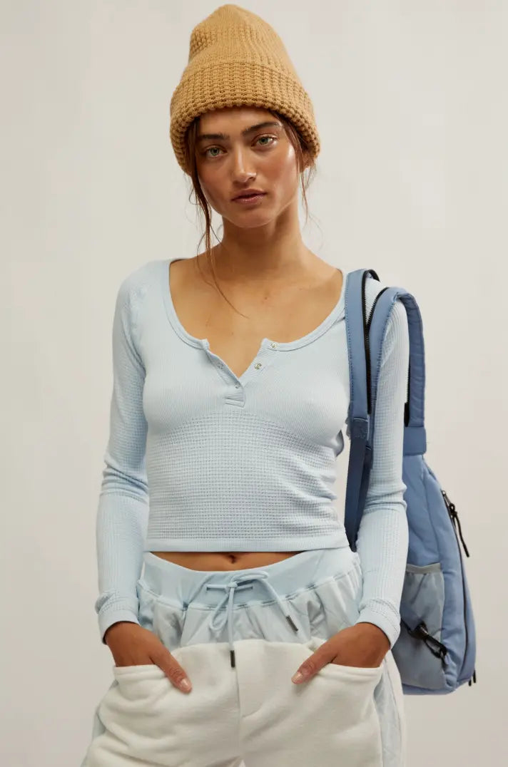 Free People Movement Bail Out Long Sleeve Layer in Artic Snow Free People Movement
