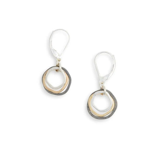 Freshie & Zero Mixed Metals Mini Caldera Earrings hammered dainty circles Freshie & Zero