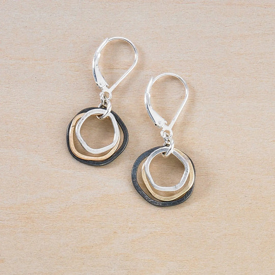 Freshie & Zero Mixed Metals Mini Caldera Earrings hammered dainty circles Freshie & Zero