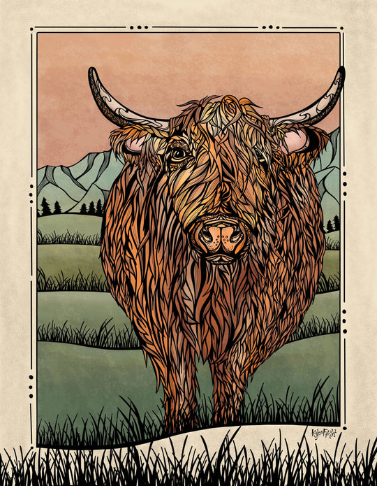 Highland Cow Art Print Kylee Firlit Creative