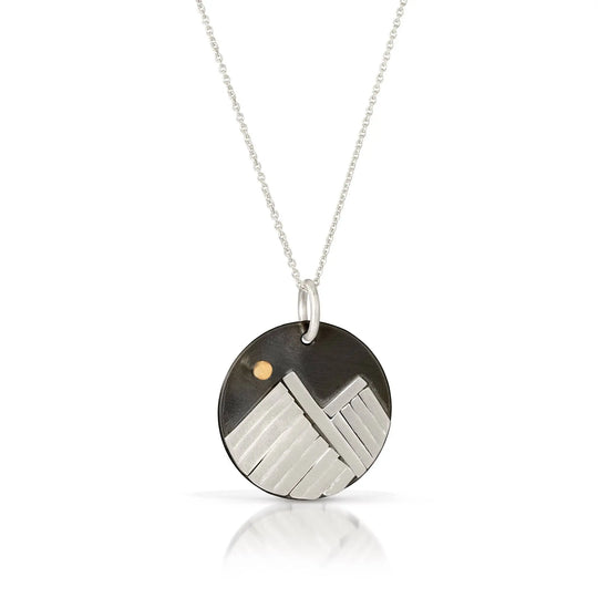 Jen Lesea Designs Mountain Necklace (with gold moon) Jen Lesea Designs