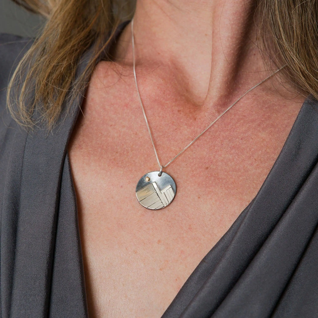 Jen Lesea Designs Mountain Necklace (with gold moon) Jen Lesea Designs