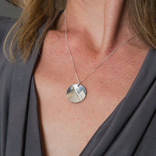 Jen Lesea Designs Mountain Necklace (with gold moon) Jen Lesea Designs
