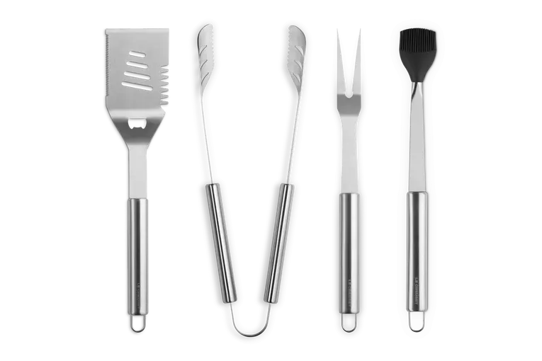 Le Creuset Set of 4 Stainless Steel BBQ tools and Carry Bag Le Creuset