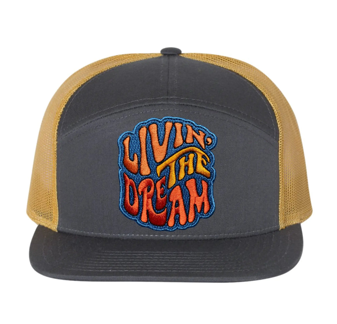 Livin' The Dream Patch Snapback Flat Brim Spruce Seed LLC