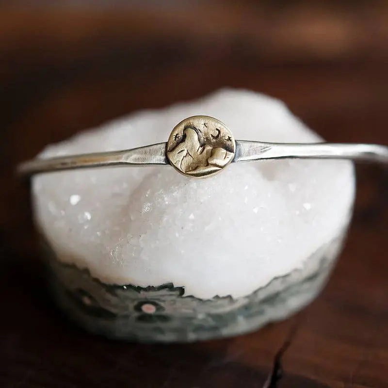 Midnight Mountain Adventure Bronze Cuff Bracelet CinnamonSticks Designs