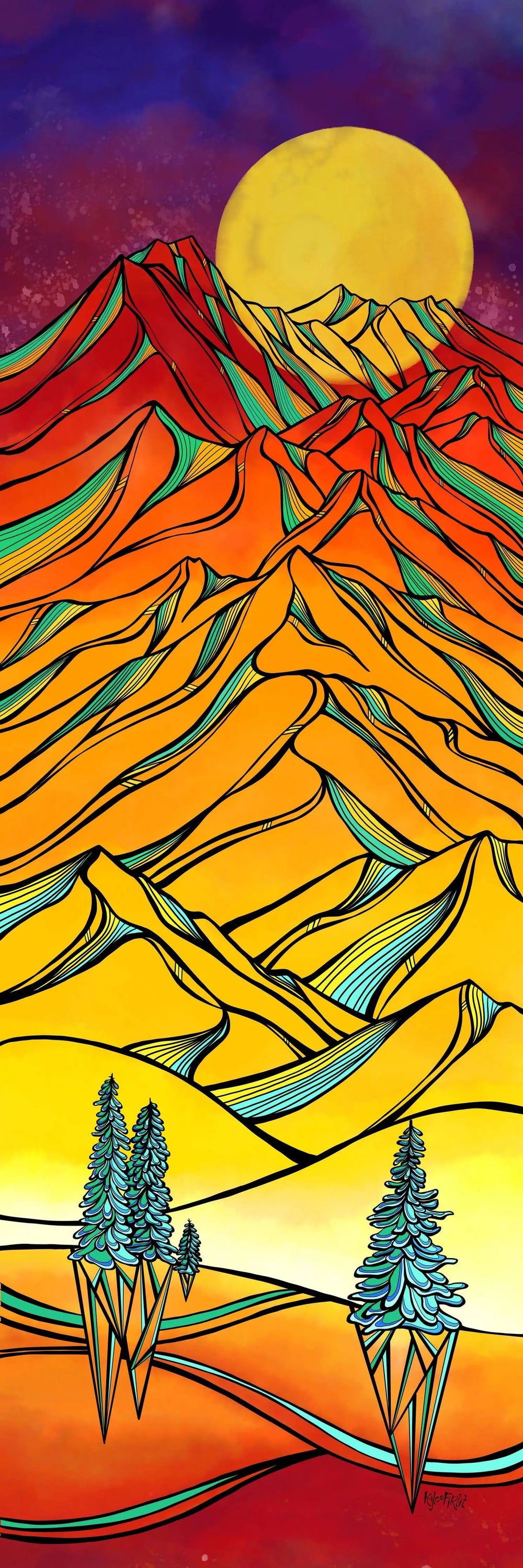 Mountain Moonrise Art Print Kylee Firlit Creative