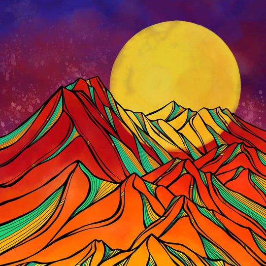 Mountain Moonrise Art Print Kylee Firlit Creative