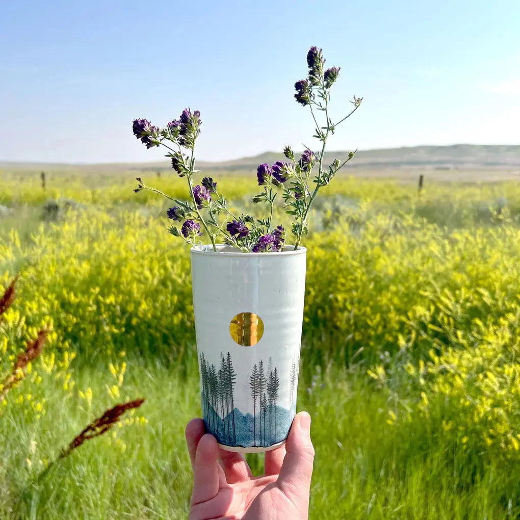 Mountain Tree Line Pint Red Bison Studios