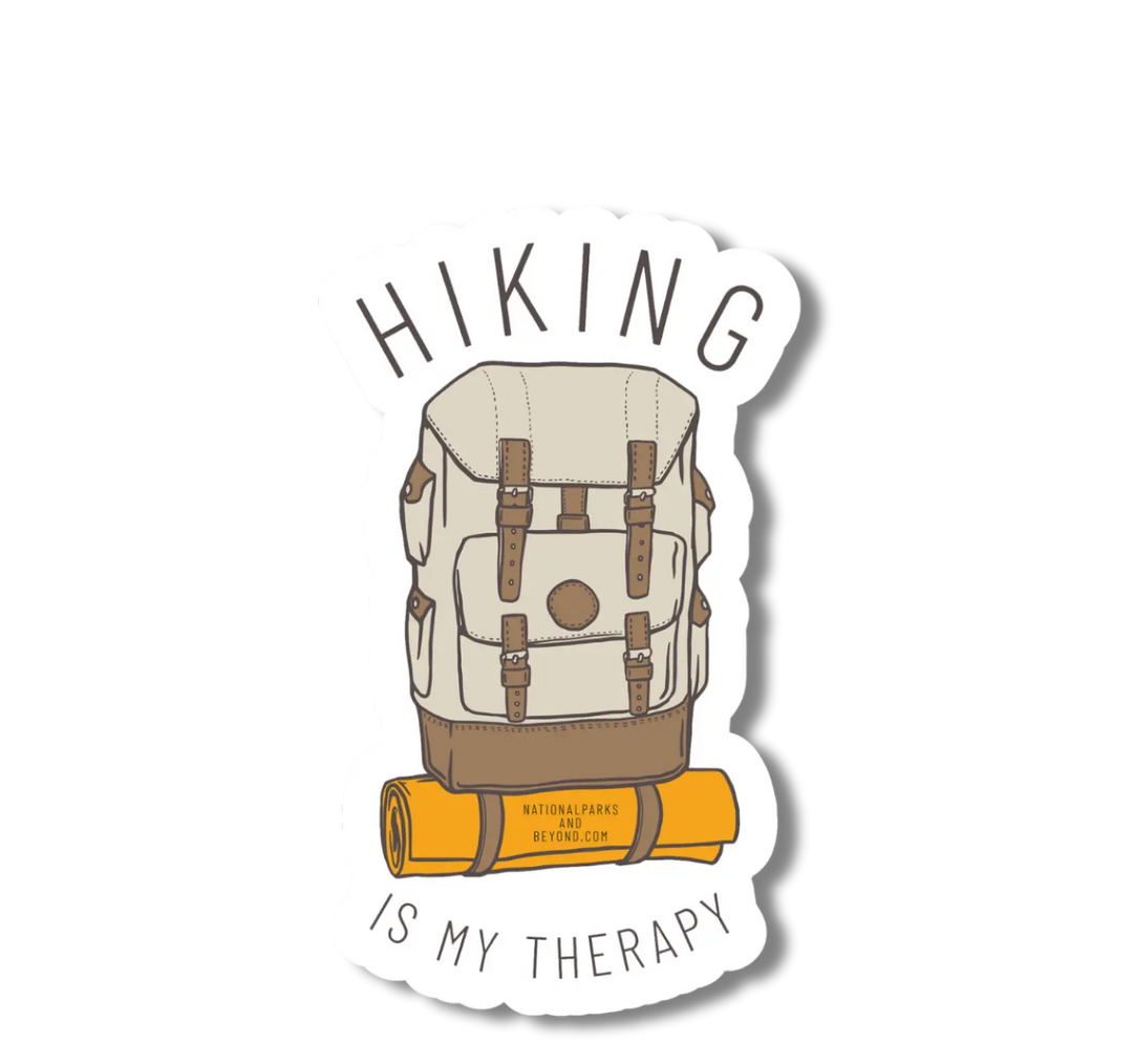 National Parks and Beyond Hiking Therapy Backpack Sticker National Parks and Beyond
