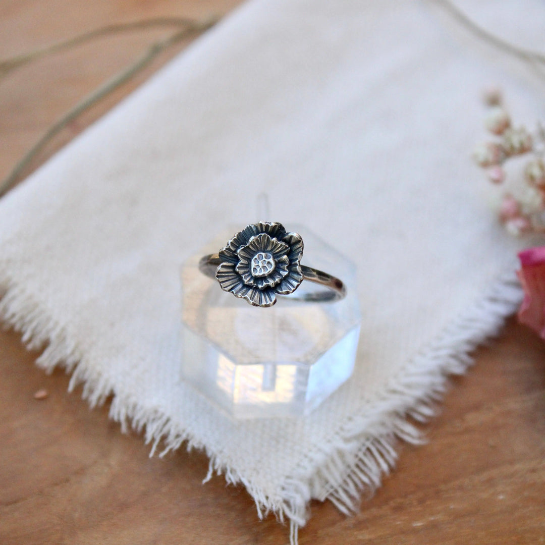 Poppy sterling silver stacking ring CinnamonSticks Designs