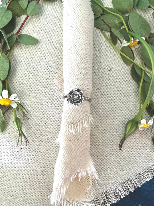 Poppy sterling silver stacking ring CinnamonSticks Designs