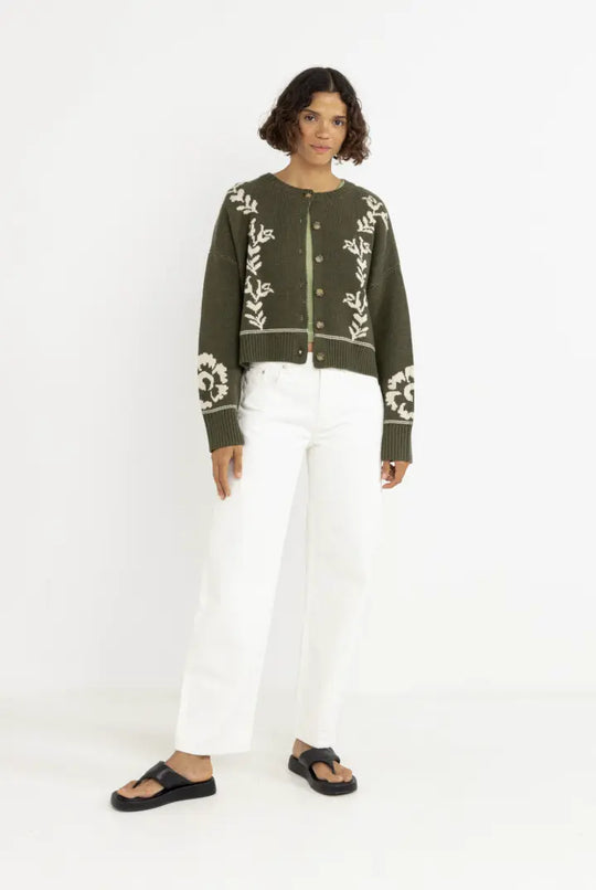 Rhythm Antique Floral Crop Cardigan Rhythm