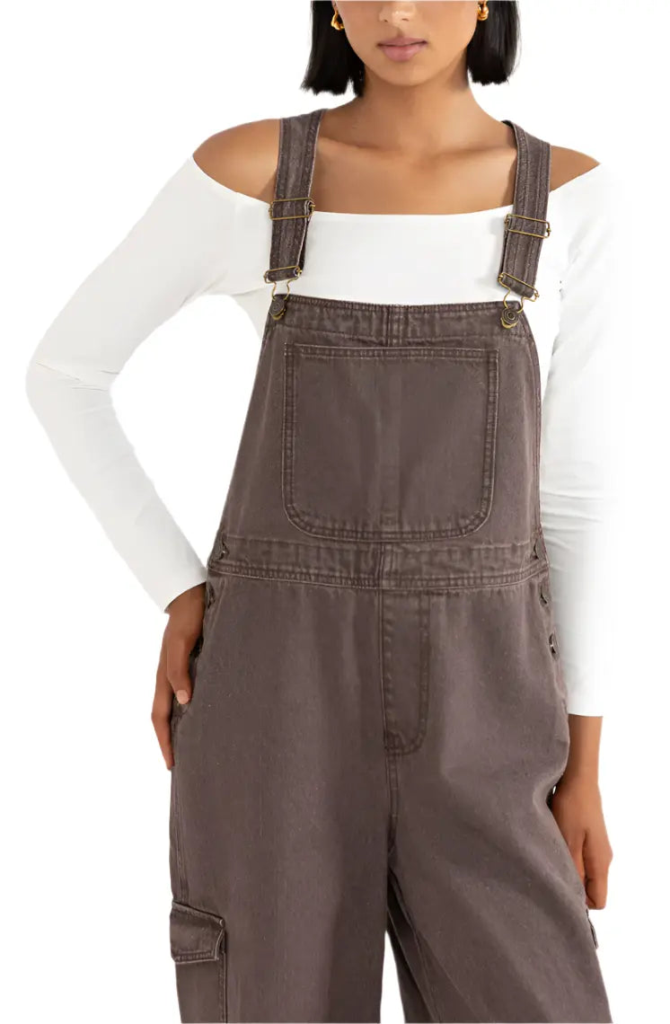 Rhythm Charlie Wide Leg Cargo Overalls Rhythm