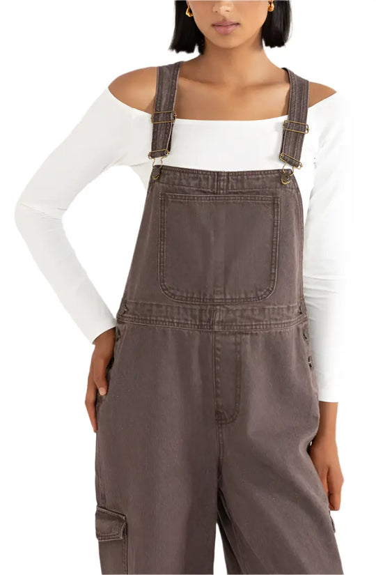 Rhythm Charlie Wide Leg Cargo Overalls Rhythm
