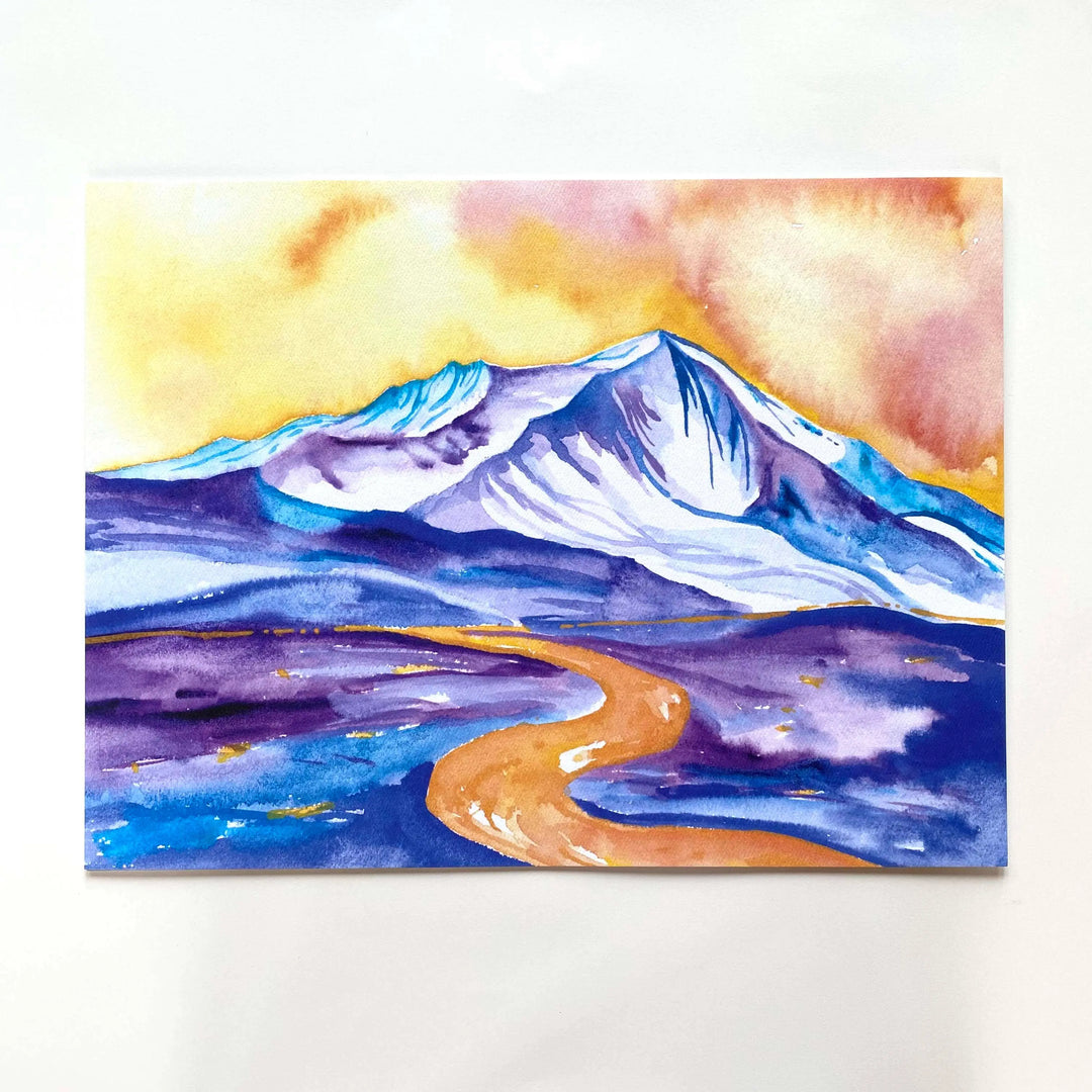Sarah Uhl Mountain Art 12x16 print: Gold Mountain Sarah Uhl