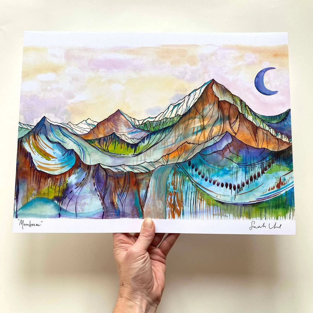 Sarah Uhl Mountain Art 12x16 print: Moonbeam Sarah Uhl
