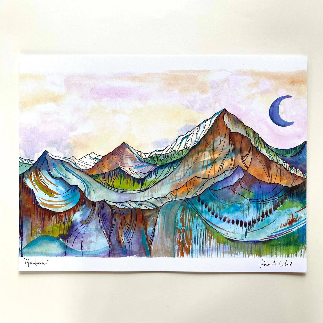 Sarah Uhl Mountain Art 12x16 print: Moonbeam Sarah Uhl