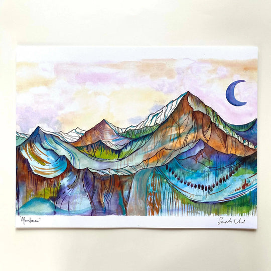 Sarah Uhl Mountain Art 12x16 print: Moonbeam Sarah Uhl