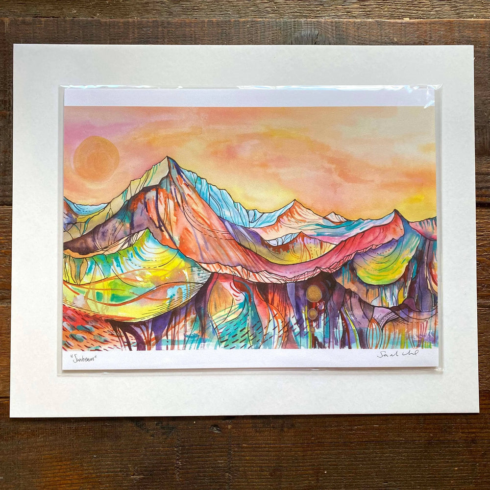 Sarah Uhl Mountain Art 12x16 print: Sunbeam Sarah Uhl