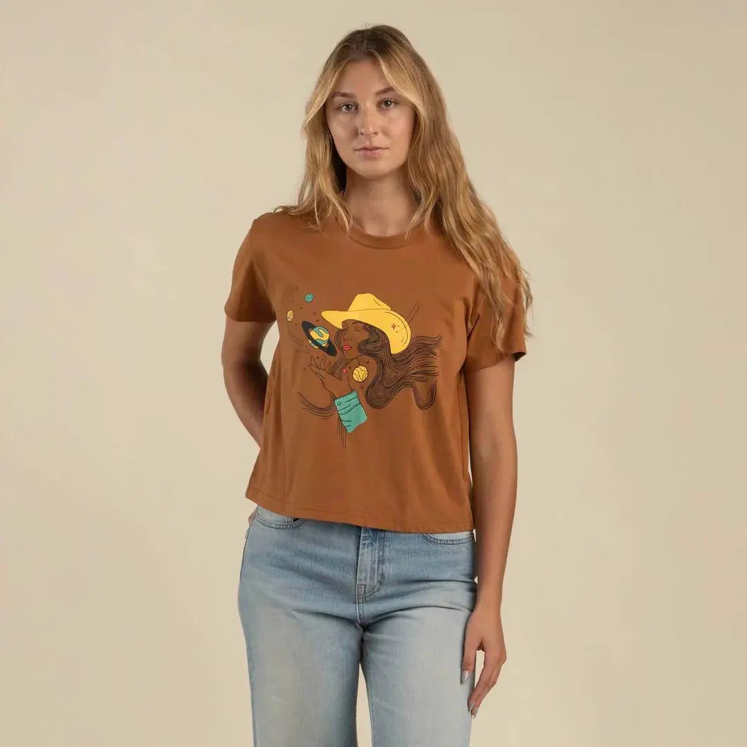 Sendero Provisions Co. Cosmic Cowgirl Crop Tee Sendero Provisions Co.