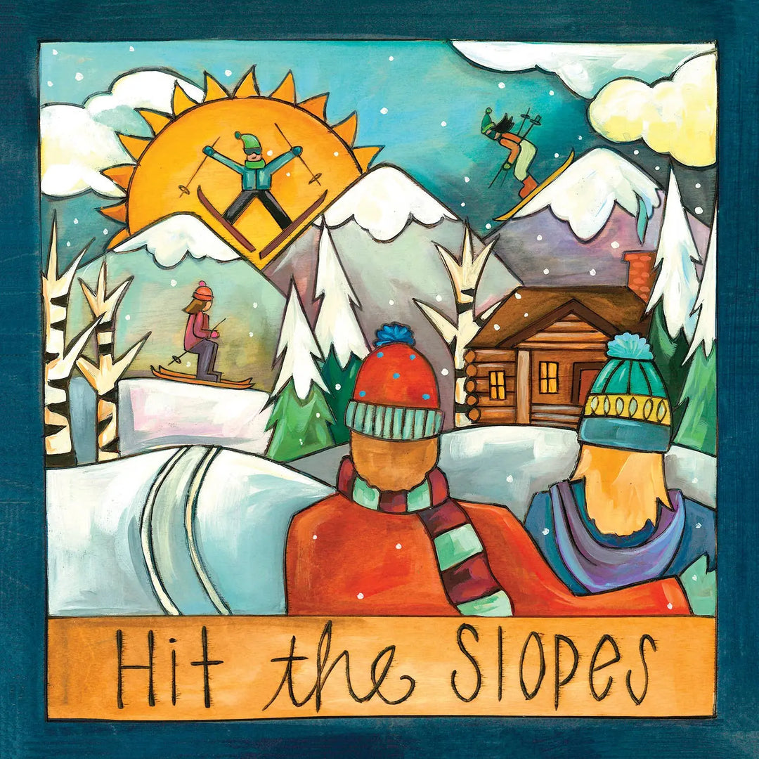 "Ski Bunnies" Wall Plaque - 9x9 Sticks