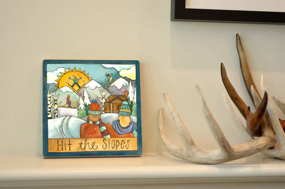 "Ski Bunnies" Wall Plaque - 9x9 Sticks