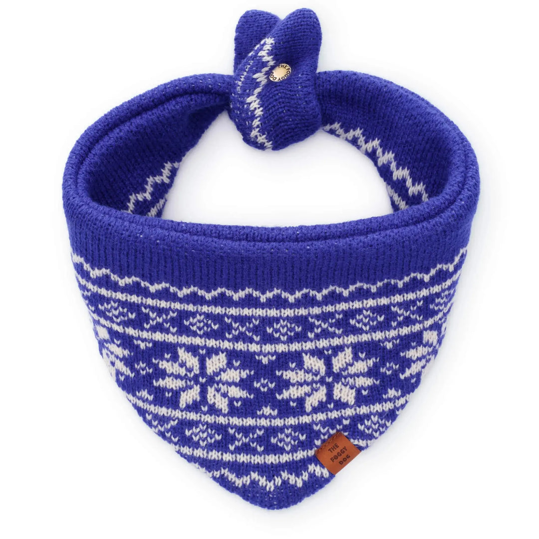 Snowflake Fair Isle Knit Dog Bandana The Foggy Dog