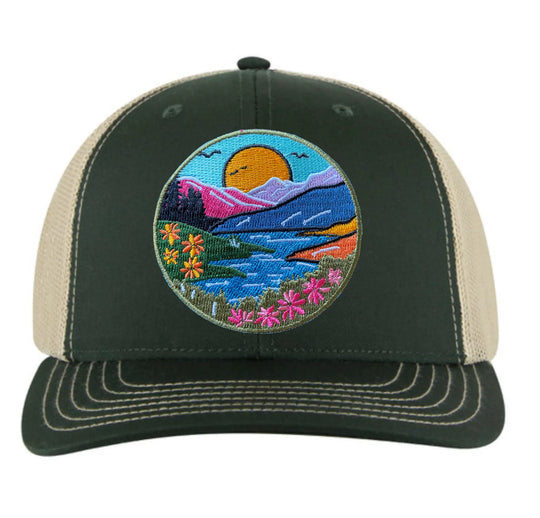 Spruce Seed Patch Trucker Hat- River Mountain Wildflower Spruce Seed LLC