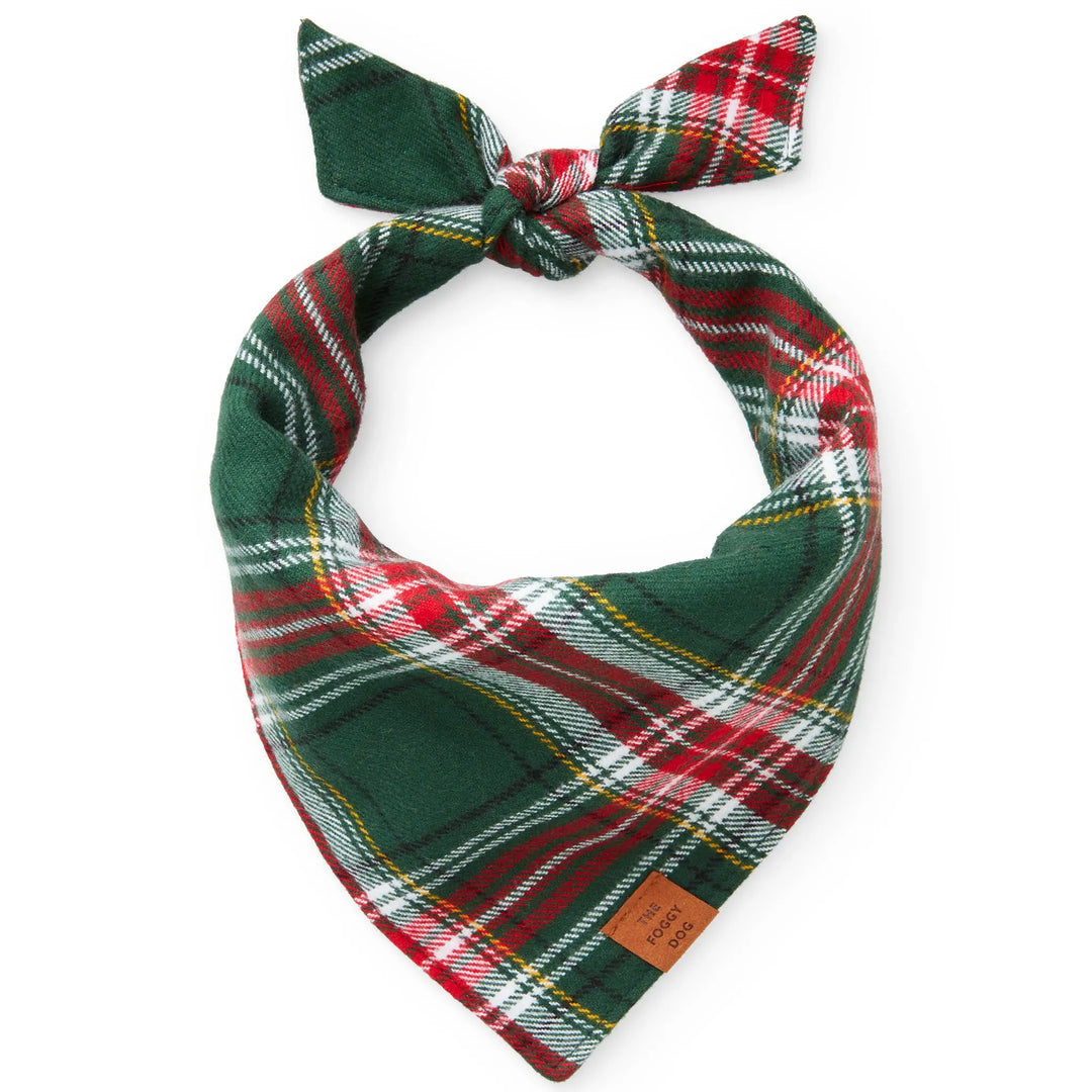The Foggy Dog Holly Jolly Flannel Holiday Dog Bandana The Foggy Dog