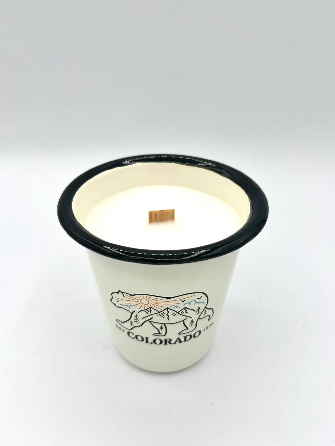 The Sacred Wild Candle Co Reusable Enamel "Camp Cup" Candle - Colorado Bear The Sacred Wild Candle Co