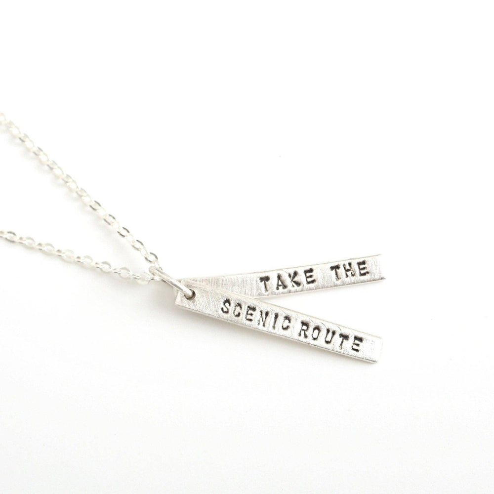 Take the scenic route - Quote Necklace Pendant