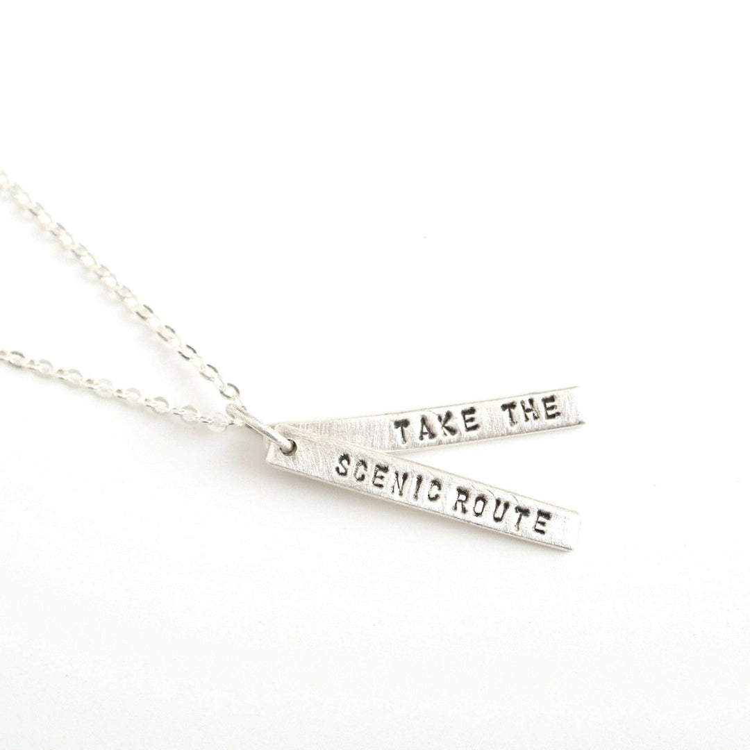 Take the scenic route - Quote Necklace Pendant