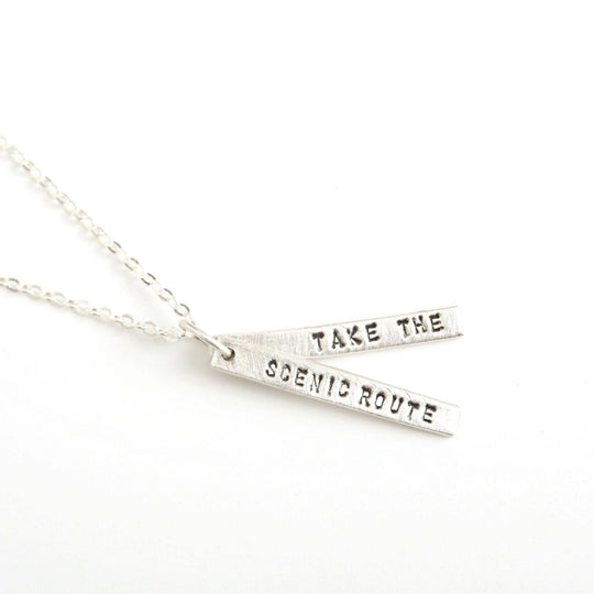 Take the scenic route - Quote Necklace Pendant