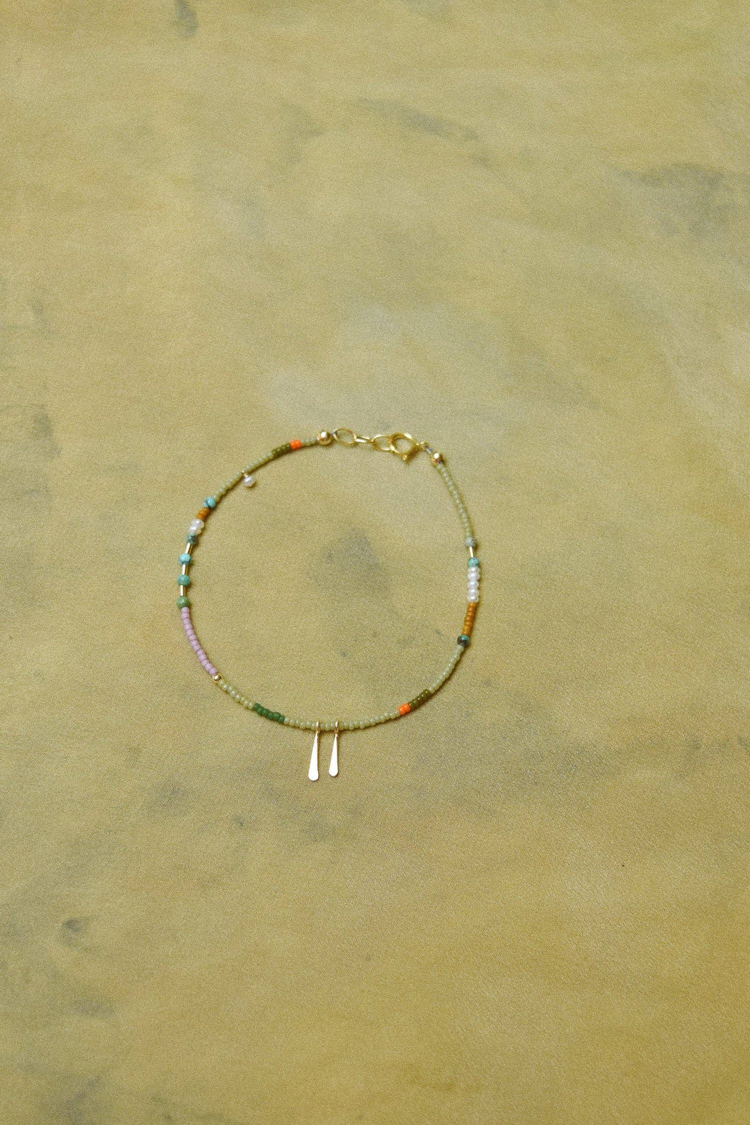 Single Strand Bracelet or Anklet- in Sage