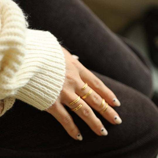 Live by the sun, love by the moon - quote wrap ring